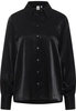 overhemdblouse in zwart vlakte