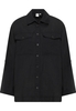 overhemdblouse in zwart vlakte