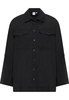 overhemdblouse in zwart vlakte