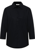 overhemdblouse in zwart vlakte