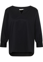 Satin Shirt Blouse in zwart vlakte