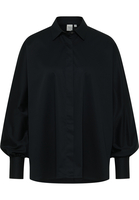 Satin Shirt Blouse in zwart vlakte