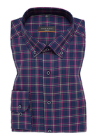 SLIM FIT Overhemd in donkerblauw geruit