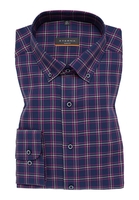 SLIM FIT Overhemd in donkerblauw geruit