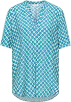 Tuniek in azuurblauw gedrukt