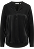 Viscose Shirt Blouse in zwart vlakte