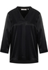 Viscose Shirt Blouse in zwart vlakte