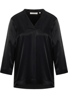 Viscose Shirt Blouse in zwart vlakte