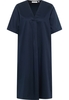 Blusenkleid in navy unifarben