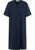 Blusenkleid in navy unifarben