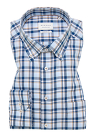 COMFORT FIT Hemd in aqua kariert