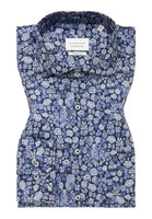 COMFORT FIT Hemd in blau bedruckt