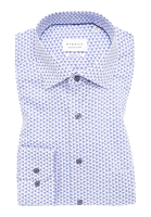 COMFORT FIT Hemd in blau bedruckt