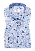 COMFORT FIT Hemd in blau bedruckt