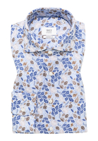 COMFORT FIT Hemd in royal blau bedruckt