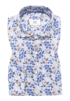 COMFORT FIT Hemd in royal blau bedruckt