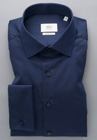 COMFORT FIT Luxury Shirt in dunkelblau unifarben