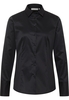 Cover Shirt Bluse in schwarz unifarben