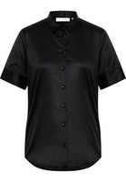 Cover Shirt Bluse in schwarz unifarben