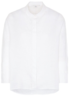 DREIVIERTELARM BLUSE 1863 BY ETERNA - PREMIUM LEINEN WEISS UNIFARBEN