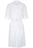 DREIVIERTELARM BLUSENKLEID 1863 BY ETERNA - PREMIUM LEINEN WEISS