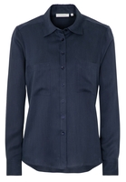 ETERNA BLUSE MODERN CLASSIC TENCEL BLAU UNIFARBEN