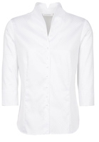 ETERNA DREIVIERTELARM BLUSE MODERN CLASSIC JAQUARD WEISS STRUKTURIERT