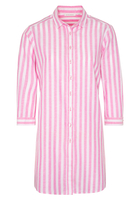 ETERNA DREIVIERTELARM BLUSE MODERN CLASSIC LEINEN PINK/WEISS GESTREIFT