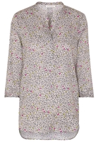 ETERNA DREIVIERTELARM BLUSE MODERN CLASSIC SATINGEWEBE GRAU BEDRUCKT