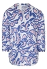 ETERNA DREIVIERTELARM BLUSE MODERN CLASSIC SATINGEWEBE HELLBLAU/WEISS