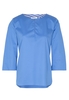 ETERNA DREIVIERTELARM BLUSE MODERN CLASSIC SATINGEWEBE KÖNIGSBLAU