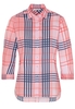 ETERNA DREIVIERTELARM BLUSE MODERN CLASSIC SATINGEWEBE ROSA/BLAU