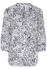 ETERNA DREIVIERTELARM BLUSE MODERN CLASSIC SATINGEWEBE SCHWARZ/WEISS