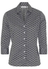 ETERNA DREIVIERTELARM BLUSE MODERN CLASSIC SATINGEWEBE SCHWARZ/WEISS
