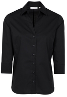 ETERNA DREIVIERTELARM BLUSE MODERN CLASSIC STRETCH SCHWARZ UNIFARBEN