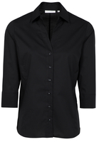 ETERNA DREIVIERTELARM BLUSE MODERN CLASSIC STRETCH SCHWARZ UNIFARBEN