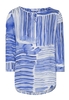 ETERNA DREIVIERTELARM BLUSE MODERN CLASSIC VISKOSE BLAU/WEISS BEDRUCKT