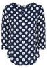 ETERNA DREIVIERTELARM BLUSE MODERN CLASSIC VISKOSE MARINE/WEISS