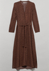 ETERNA DREIVIERTELARM BLUSENKLEID MODERN CLASSIC BRAUN BEDRUCKT