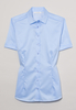 ETERNA KURZARM BLUSE MODERN CLASSIC COVER SHIRT TWILL HELLBLAU