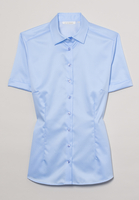 ETERNA KURZARM BLUSE MODERN CLASSIC COVER SHIRT TWILL HELLBLAU