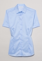 ETERNA KURZARM BLUSE MODERN CLASSIC COVER SHIRT TWILL HELLBLAU