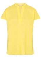 ETERNA KURZARM BLUSE MODERN CLASSIC LEINEN-MISCHUNG GELB UNIFARBEN