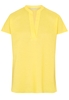 ETERNA KURZARM BLUSE MODERN CLASSIC LEINEN-MISCHUNG GELB UNIFARBEN