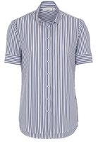ETERNA KURZARM BLUSE MODERN CLASSIC POPELINE BLAU/WEISS GESTREIFT