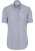 ETERNA KURZARM BLUSE MODERN CLASSIC POPELINE BLAU/WEISS GESTREIFT
