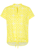 ETERNA KURZARM BLUSE MODERN CLASSIC POPELINE GELB/WEISS BEDRUCKT