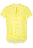 ETERNA KURZARM BLUSE MODERN CLASSIC POPELINE GELB/WEISS BEDRUCKT