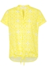 ETERNA KURZARM BLUSE MODERN CLASSIC POPELINE GELB/WEISS BEDRUCKT