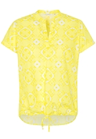 ETERNA KURZARM BLUSE MODERN CLASSIC POPELINE GELB/WEISS BEDRUCKT